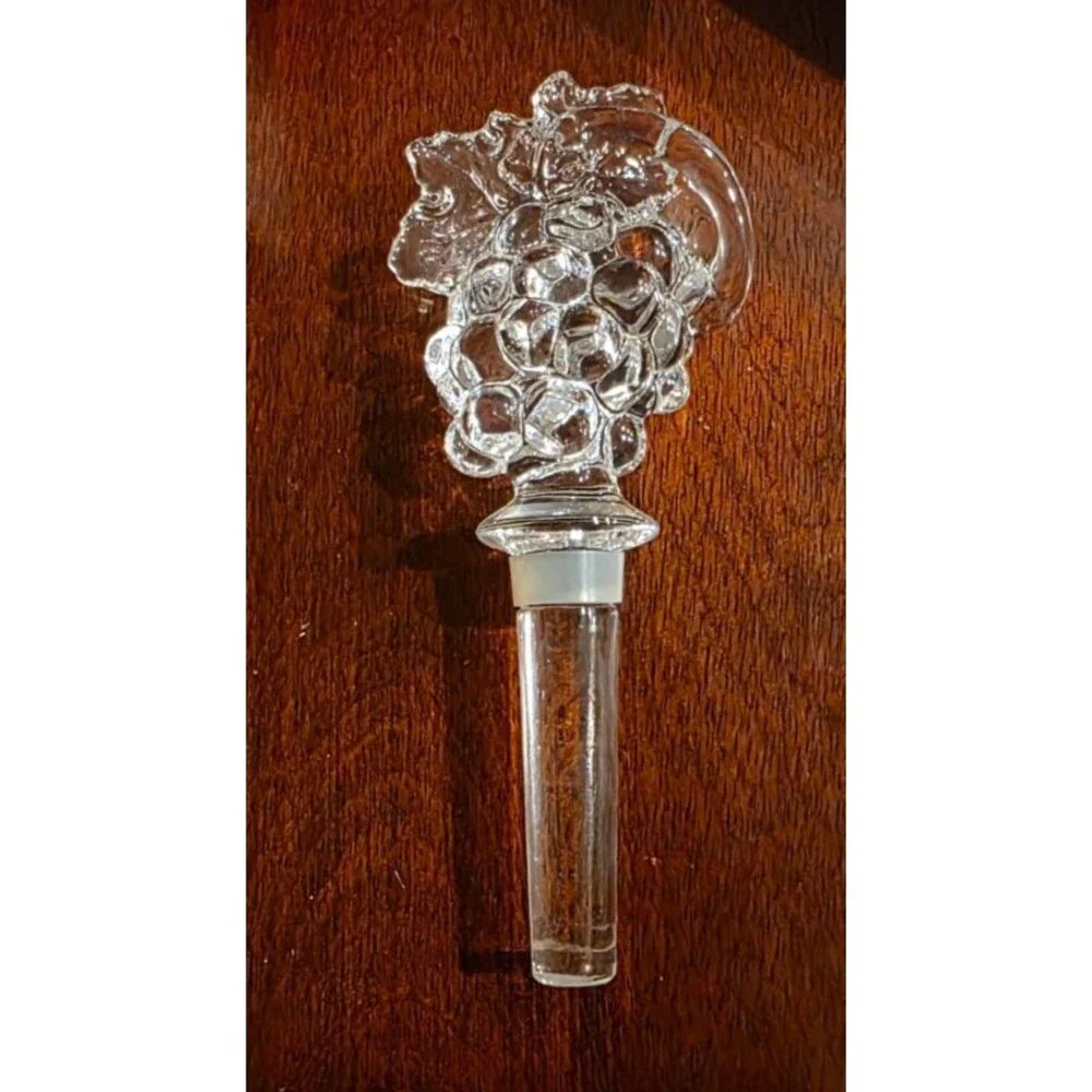 Mikasa Lead Crystal Bottle Stopper Wine Grapes Fruit Collection New in Box